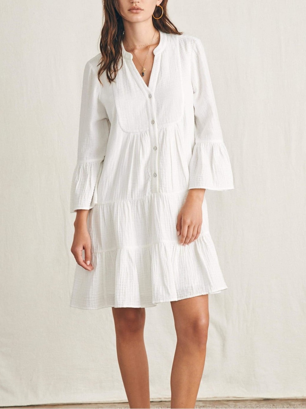 Faherty white gauze dress
